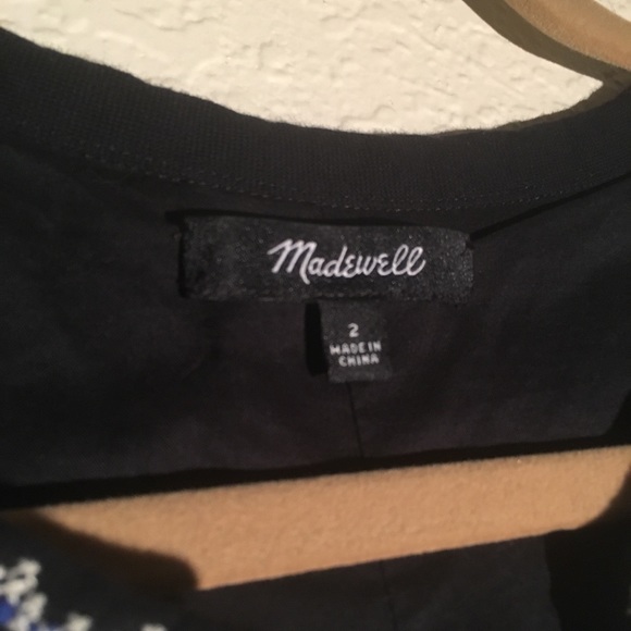 Madewell Black dress w/tassels+embroidery - size 2 - Picture 6 of 7
